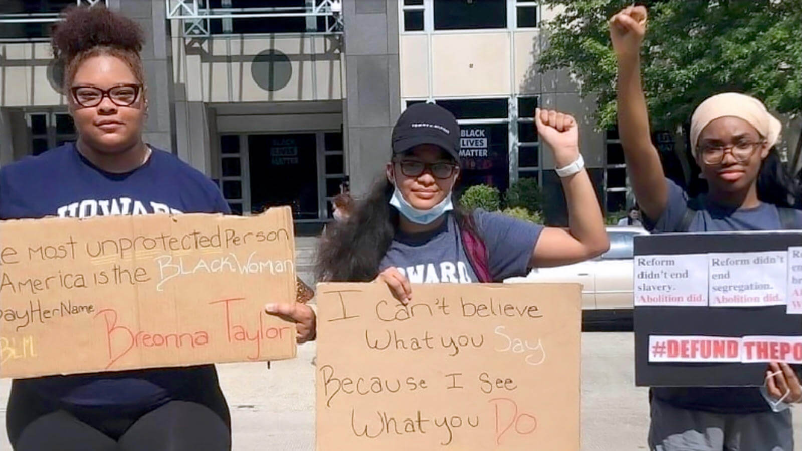 Three Law Students Protesting Near the White House