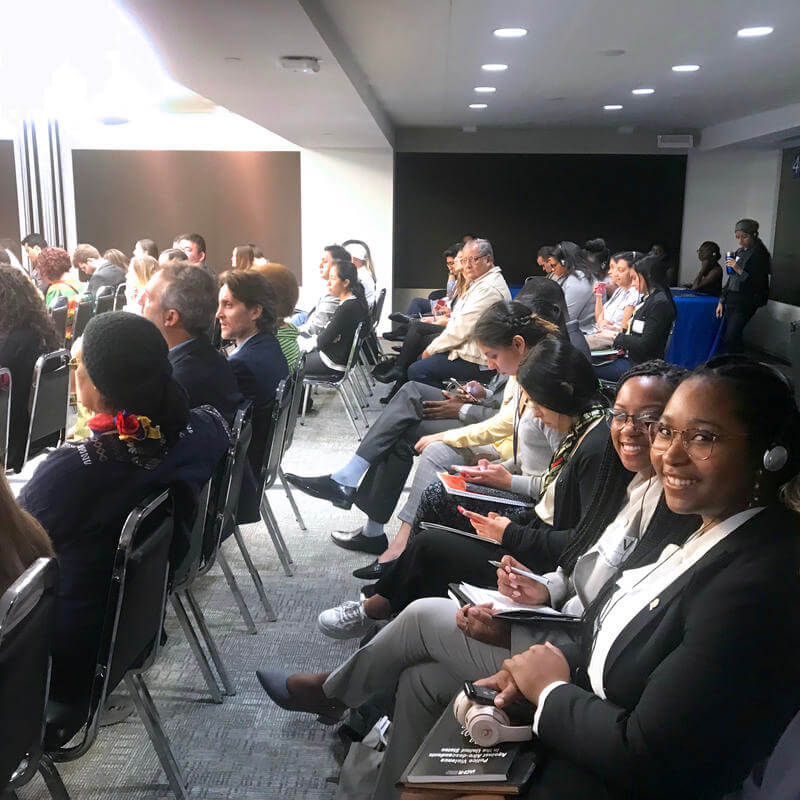Students sitting in rows at the Inter American Commission for Human Rights